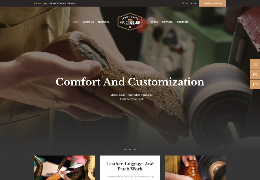 Mr. Cobbler | Custom Shoemaking & Footwear Repairs WordPress Theme