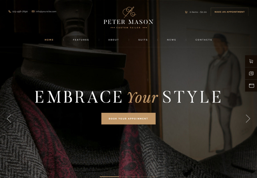Peter Mason | Custom Tailoring and Clothing Store WordPress Theme