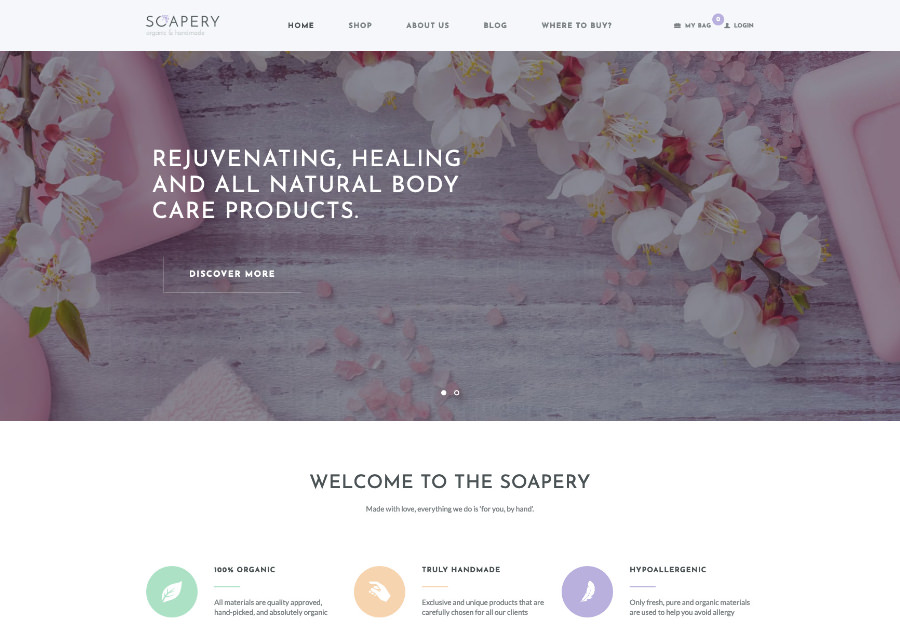 Soapery - Handmade Soap & Handcrafted Products Shop WordPress Theme