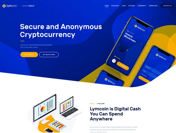 Lymcoin | WordPress шаблон для криптовалютного и финансового сайта