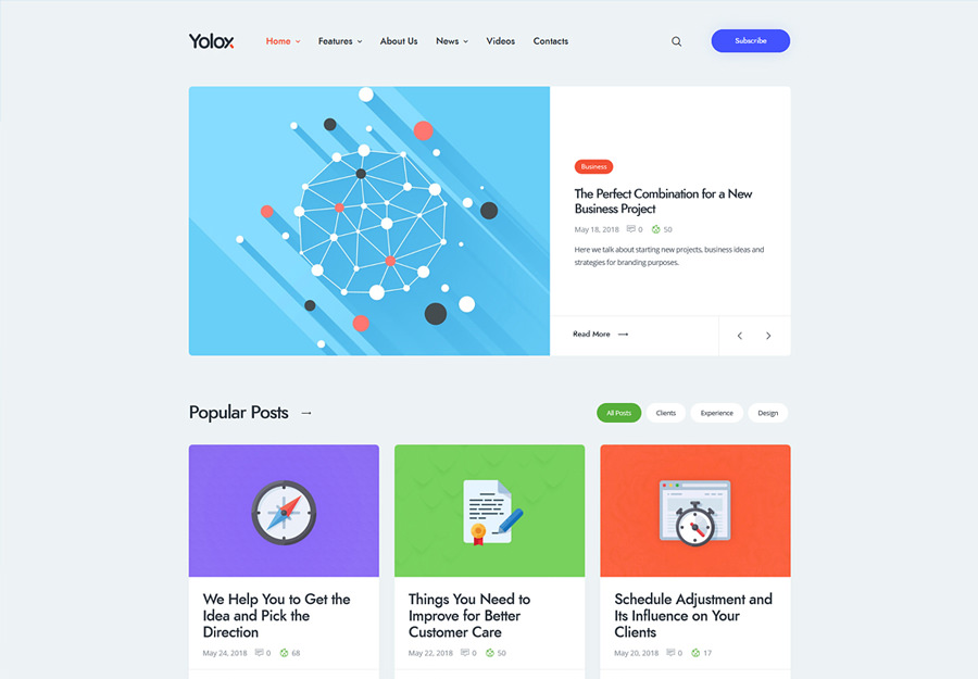 Yolox | Modern WordPress Blog Theme for Business & Startup