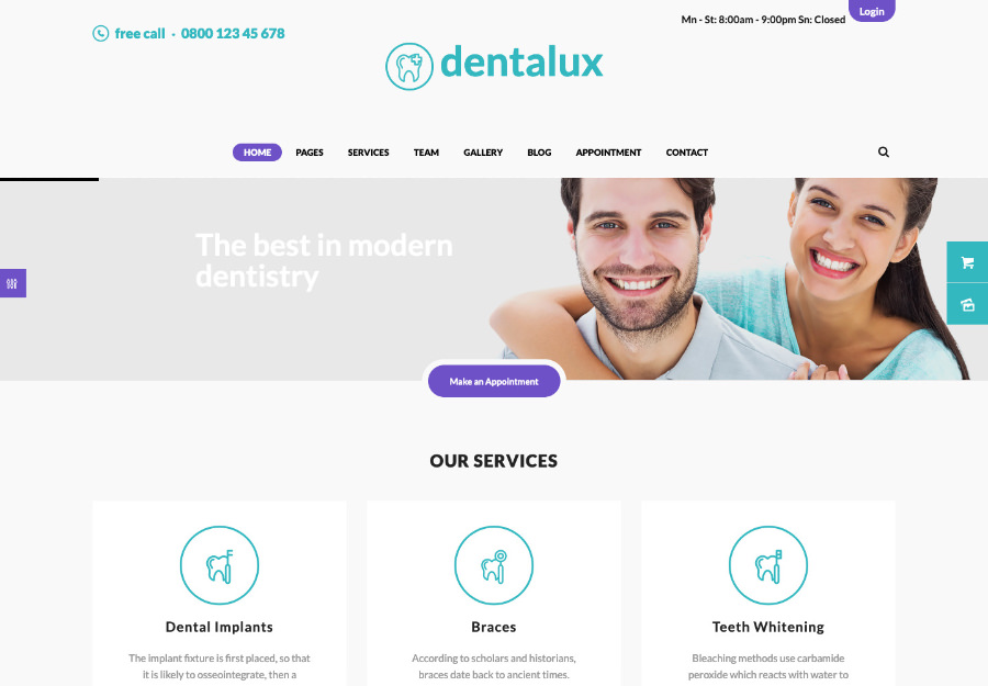 Dentalux | A Dentist Medical & Healthcare Doctor WordPress Theme