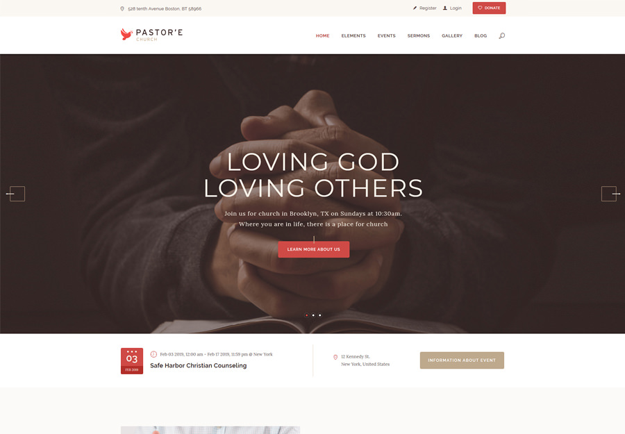 Pastor'e | Church, Religion & Charity WordPress Theme
