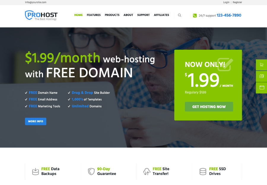ProHost - A Trendy Internet Hosting & Technology WordPress Theme