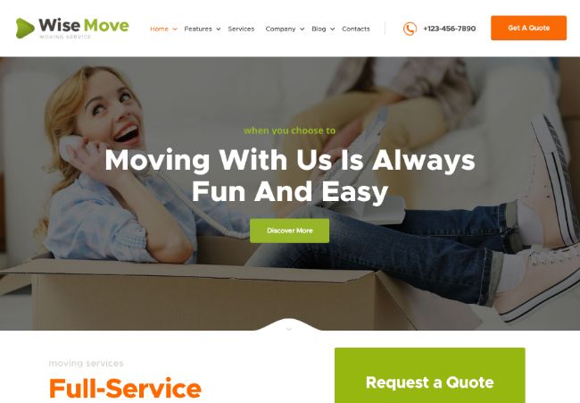 Wise Move | Relocation and Storage Services WordPress Theme