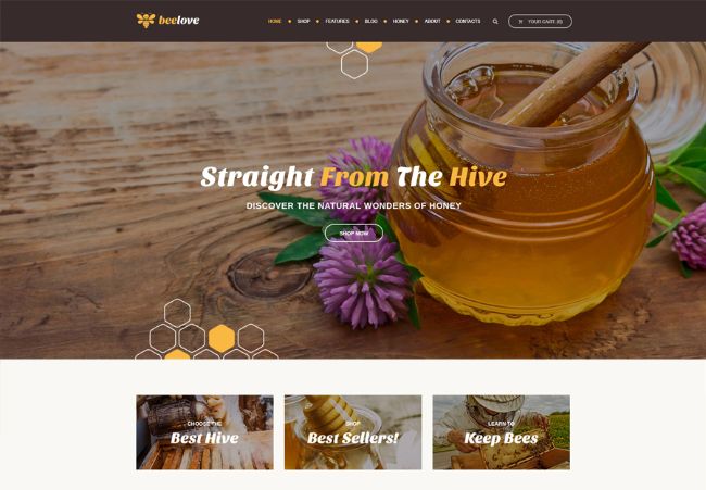 Beelove | WordPress шаблон для магазина мёда и сладостей