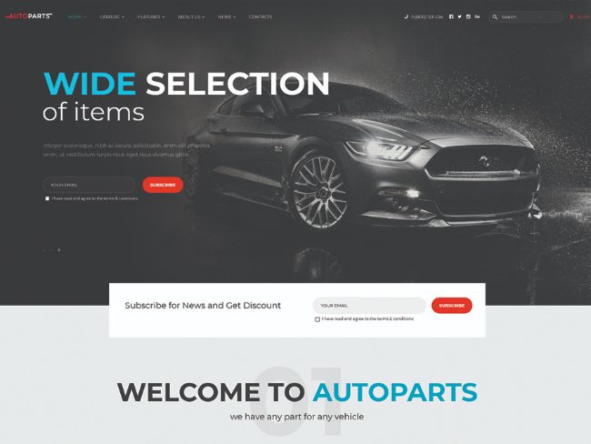 Car Parts Store & Auto Services WordPress Theme