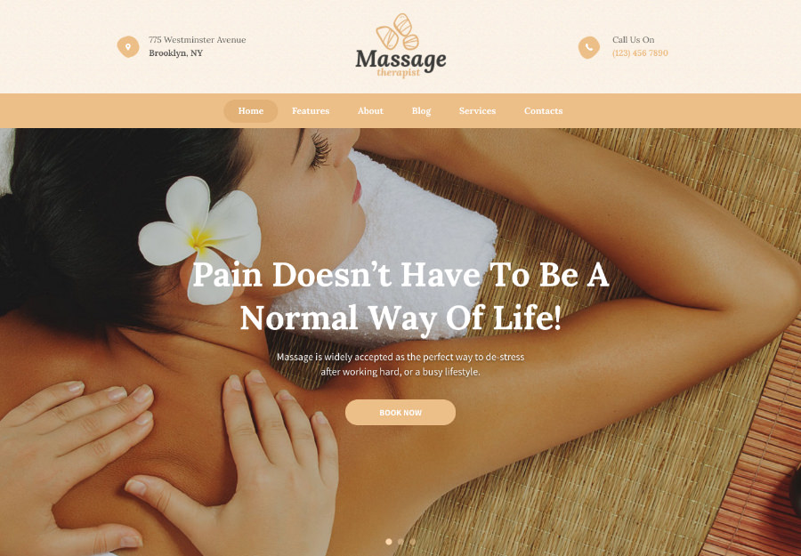 Massage Therapist and Spa Salon WordPress Theme