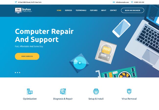 Re:bytes | Electronics & Computer Repair Service WordPress Theme
