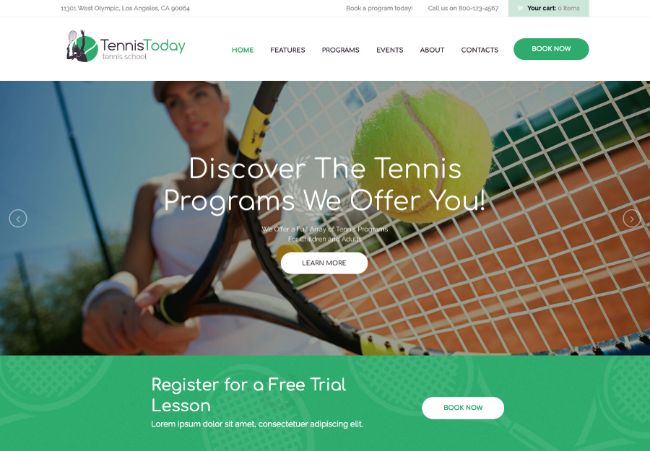 Tennis Today | Sport School & Events WordPress Theme