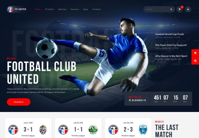 FC United | Football, Soccer & Sports WordPressTheme + RTL