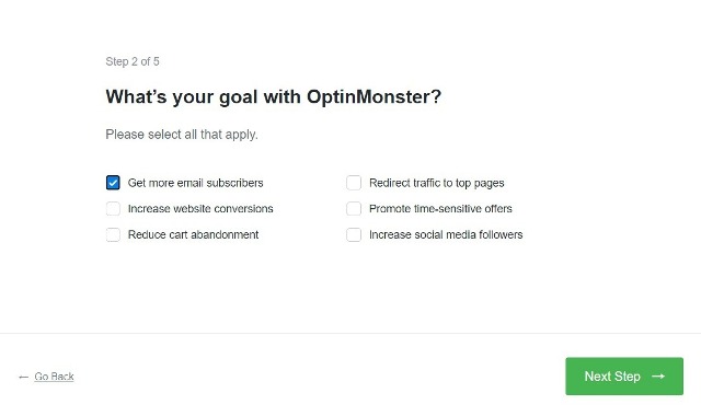 Какова ваша цель работы с OptinMonster
