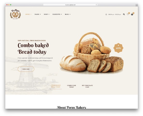 Porus | Тема WordPress для пекарни