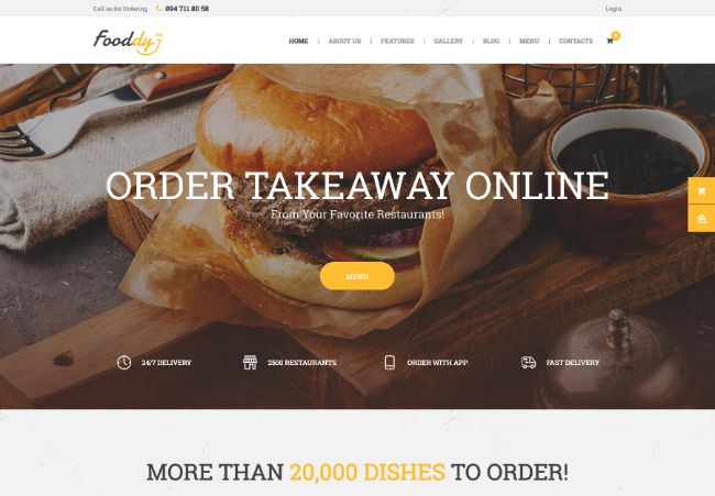 Fooddy 24/7 - Food Ordering & Delivery WordPress Theme + RTL