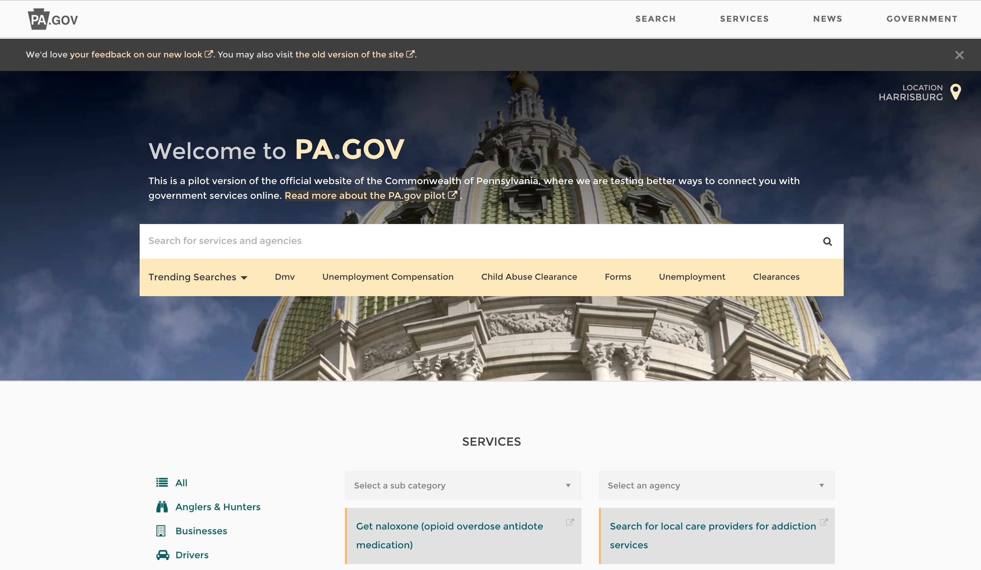 Удобный сайт государственного органа на WordPress (Правительство Пенсильвании)