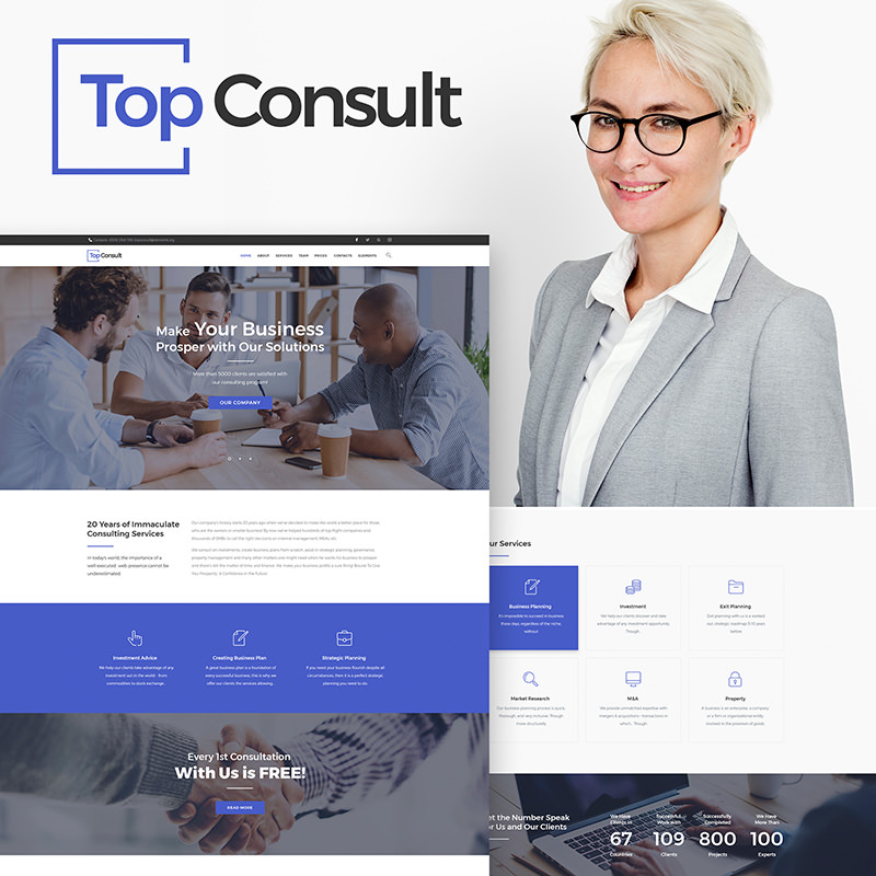 TopConsult - шаблон WordPress сайта бизнес-консультаций
