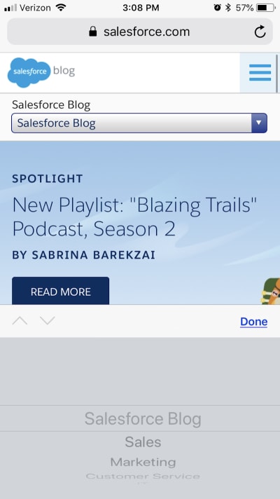 Salesforce has informative blog navigation
