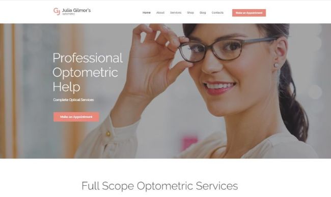 Optometry, Optician & Optics Store | WordPress шаблон для магазина оптики