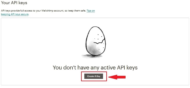 На странице «Учетная запись» перейдите в «Дополнительно - ключи API».