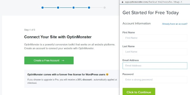 Создайте свой аккаунт OptinMonster