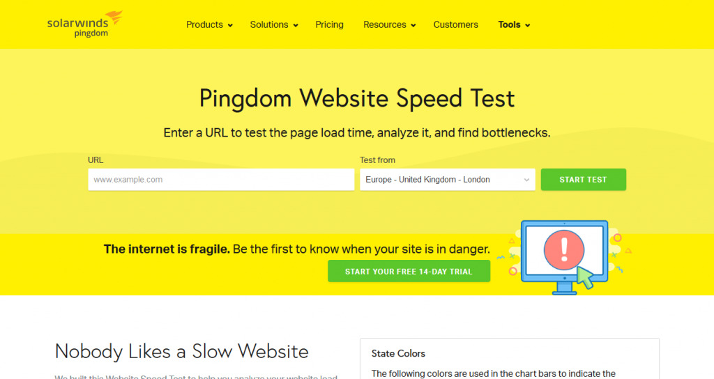 pressjitsu pingdom website speed test tool
