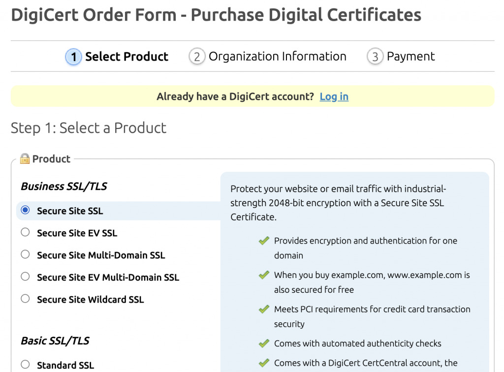 pressjitsu WordPress SSL: DigiCert Order Form for SSL certificates(1).