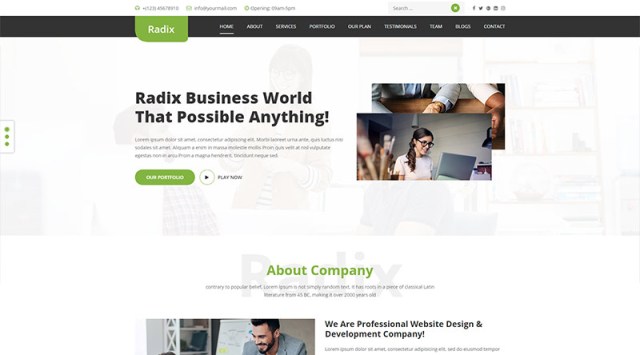 Radix Multipurpose шаблон для любого типа бизнес-сайта