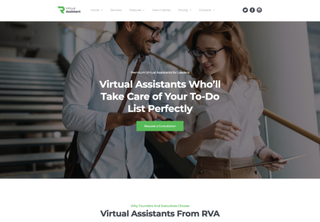 Revirta | Personal Virtual Assistant & Secretary WordPress Theme