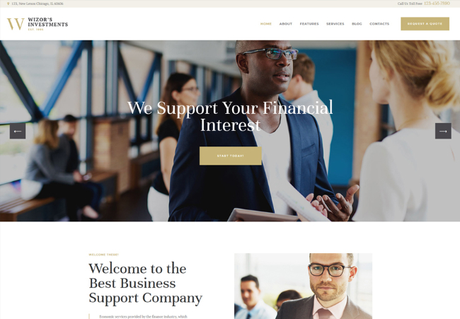 Wizor's | Investments & Business Consulting Insurance WordPress Theme