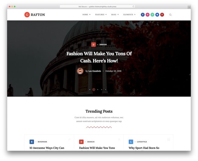 тема wordpress журнала grafton