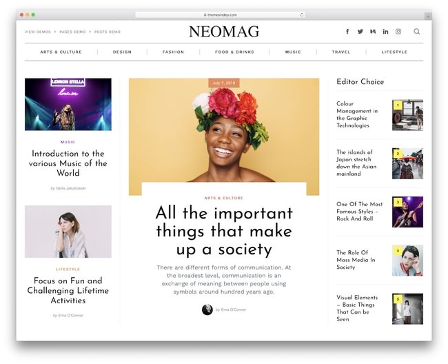 тема wordpress журнала neomag