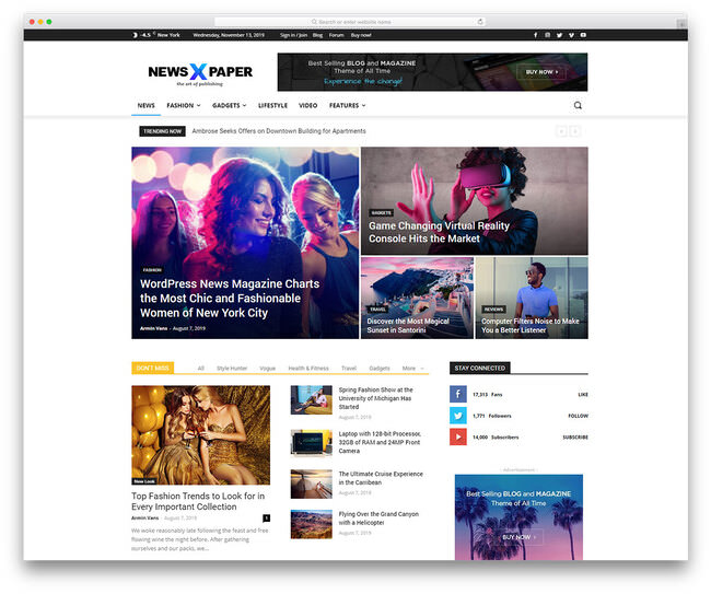 газета wordpress тема