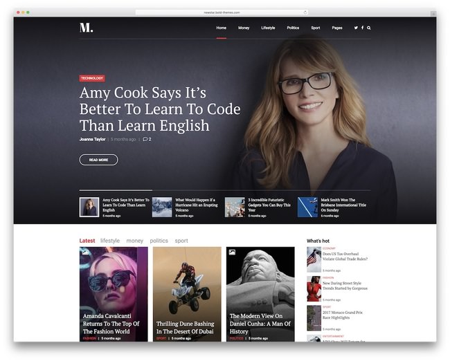 тема wordpress журнала newstar