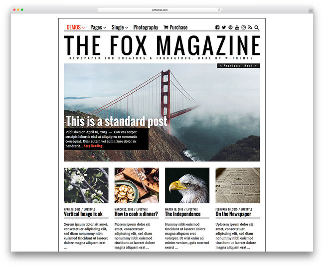 The fox wordpress тема