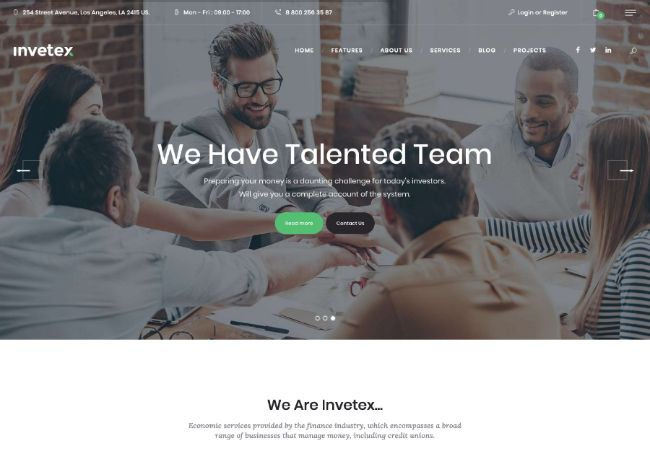 Invetex | Business Consulting & Investments Site Template