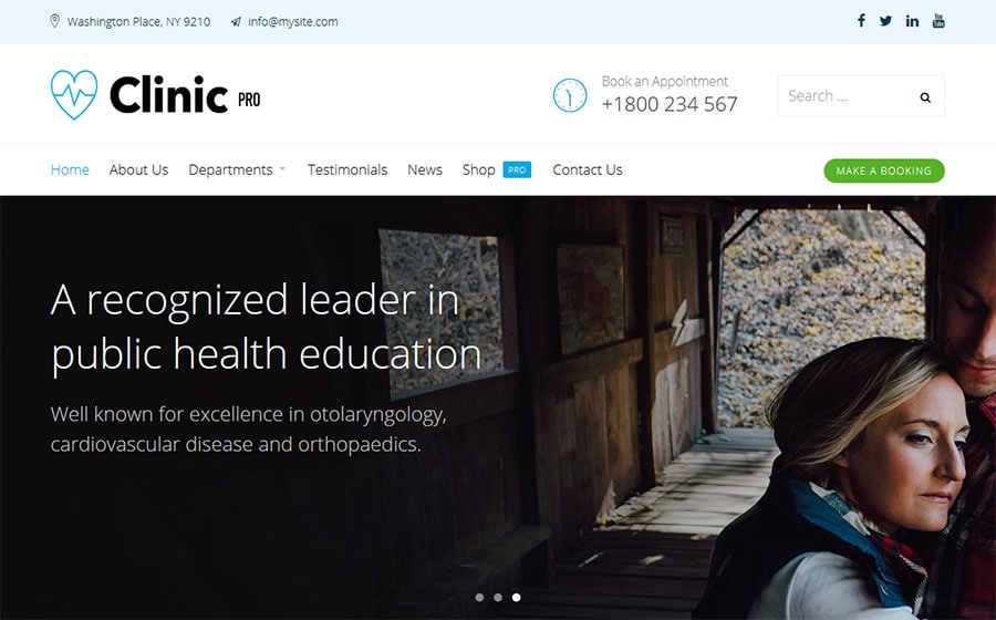 Clinic Pro - шаблон WordPress фармакологической компании